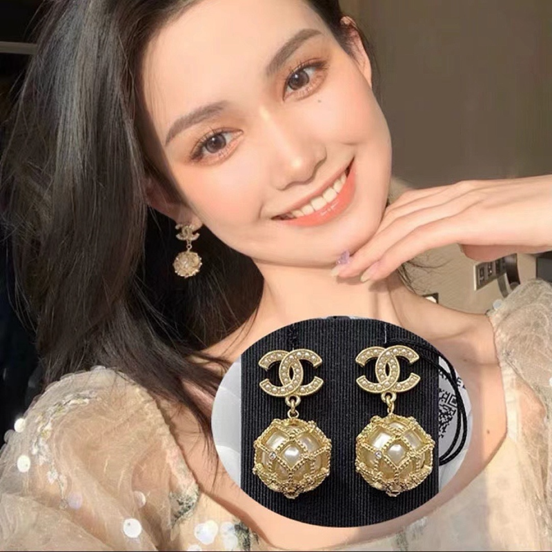 A124 Women's pearl pendant round ball pearl earrings jewelry