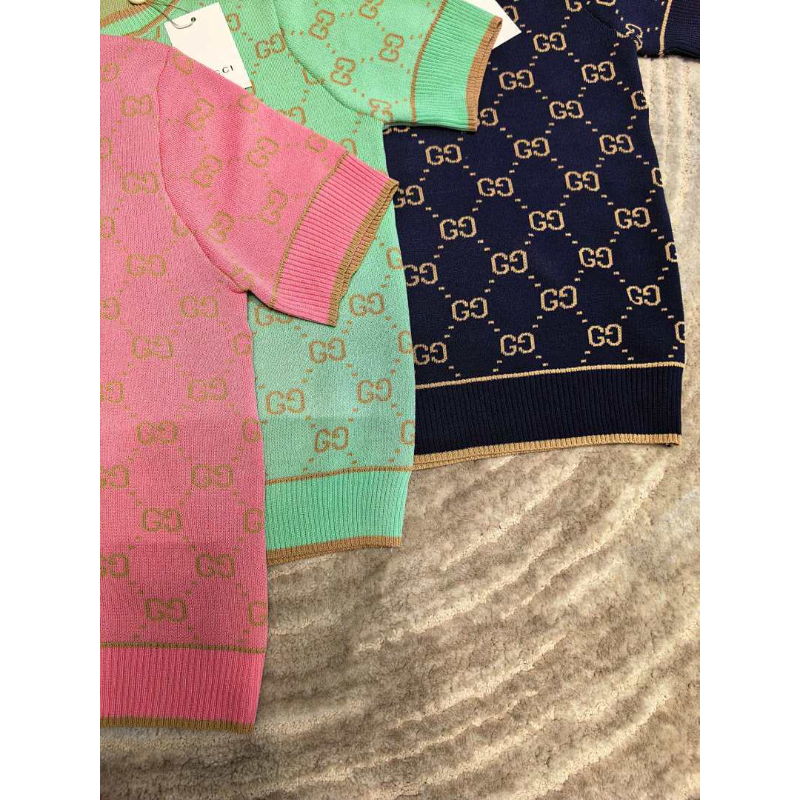 GUC16 New women's summer T-shirt knitted ice silk fabric clothes