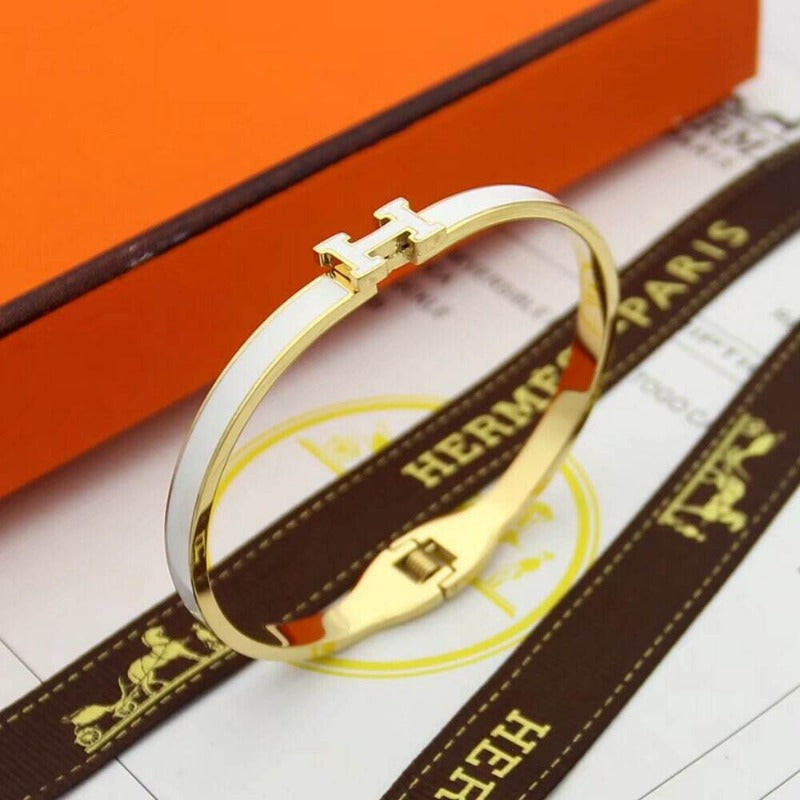 HB49 high quality 316L steel bracelet for women 18K gold plated jewelry H bangle
