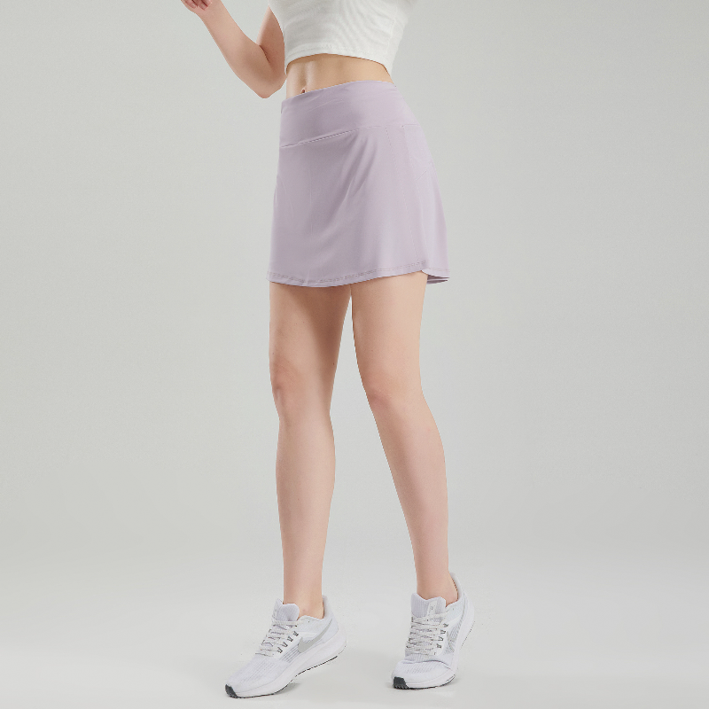 zalo3118 Women's naked training, running, fitness, yoga short skirt, anti glare double-layer quick drying tennis skirt clothing