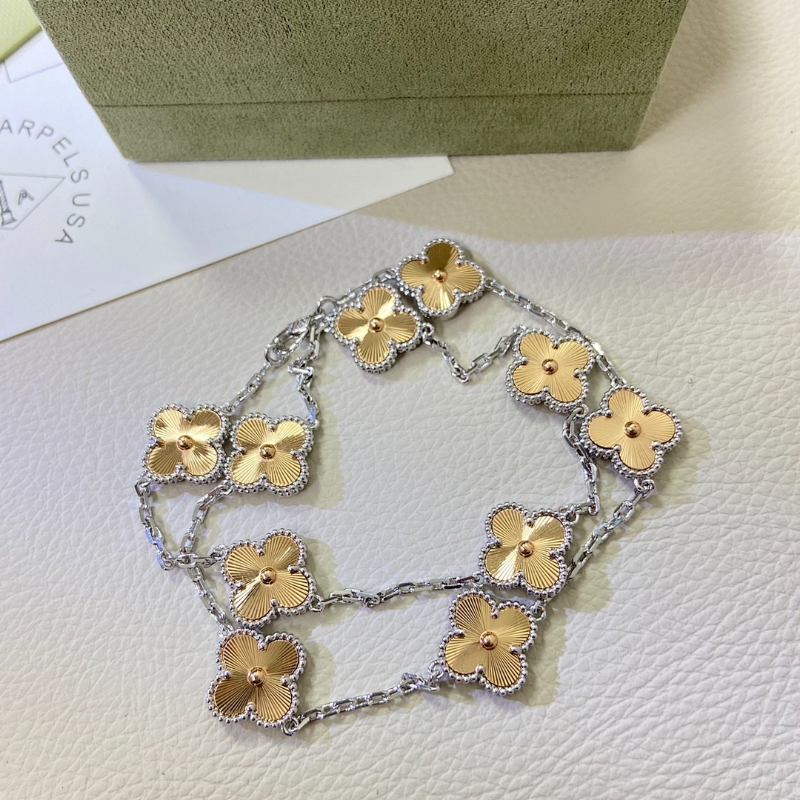 VAN57 Women's new product laser color separation ten flower necklace jewelry