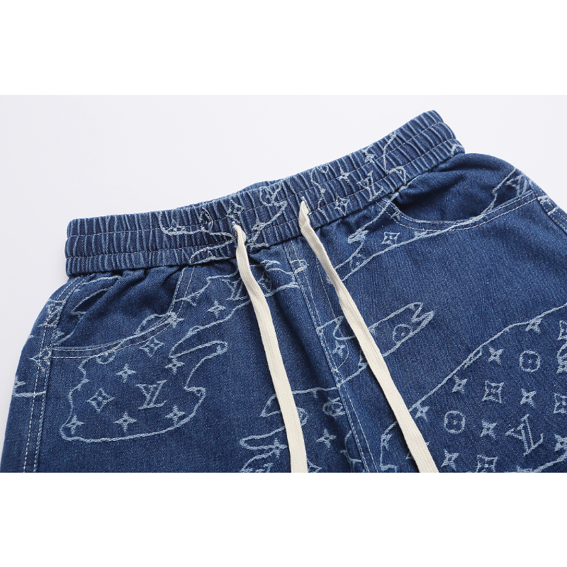 LVC210 New men's summer pure cotton denim style shorts casual shorts clothing