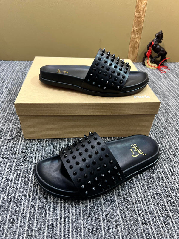 YCL2 Leather Man slippers shoes High quality with box