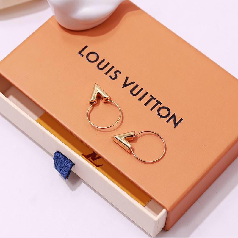 LVE11 Classic Ring Earrings for women 316L steel and gold plated top quality Jewelry