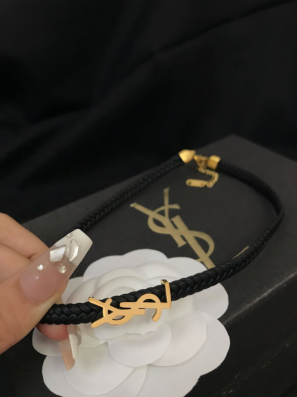 X594 Women's fashion leather rope necklace jewelry