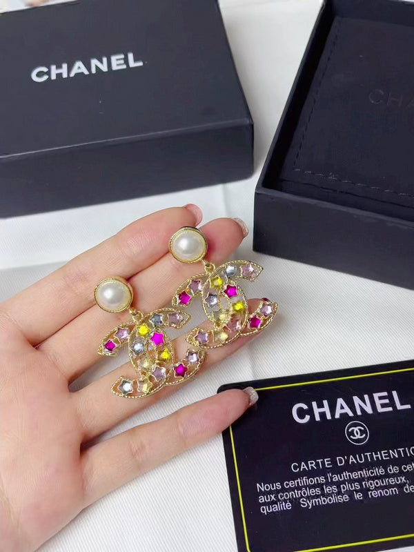A1106 Women's new fashion color diamond earrings jewelry