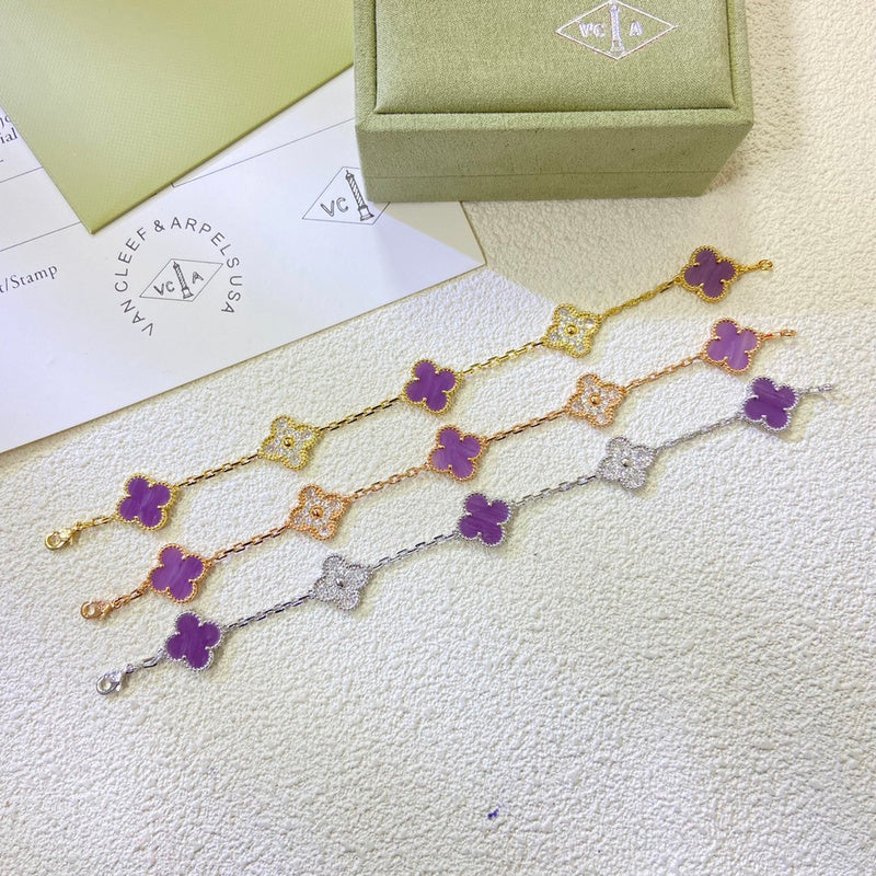 AVSB11 New violet interdiamond multiflower bracelet jewelry