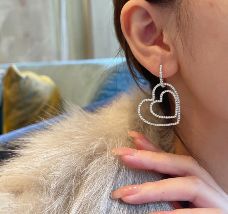 A1063 Diamond-studded earrings, a pair of detachable jewelry