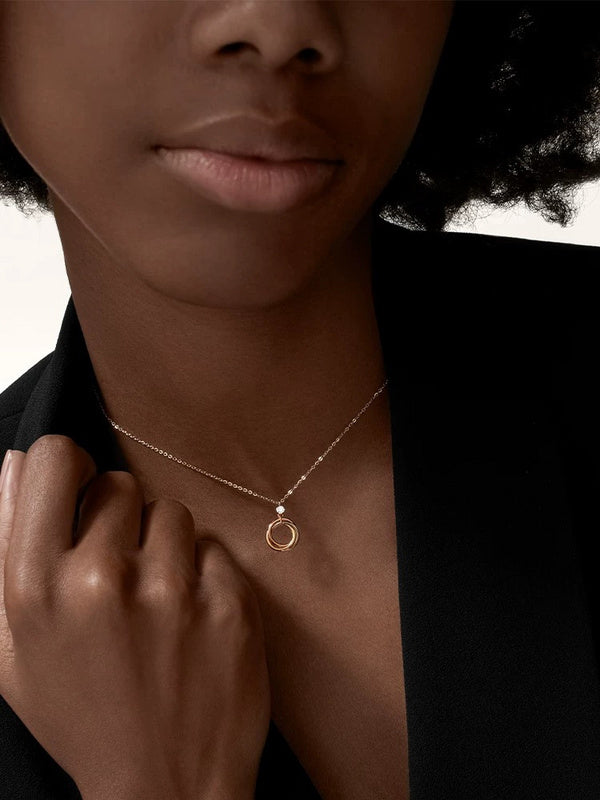 X637 Titanium steel three-ring necklace jewelry