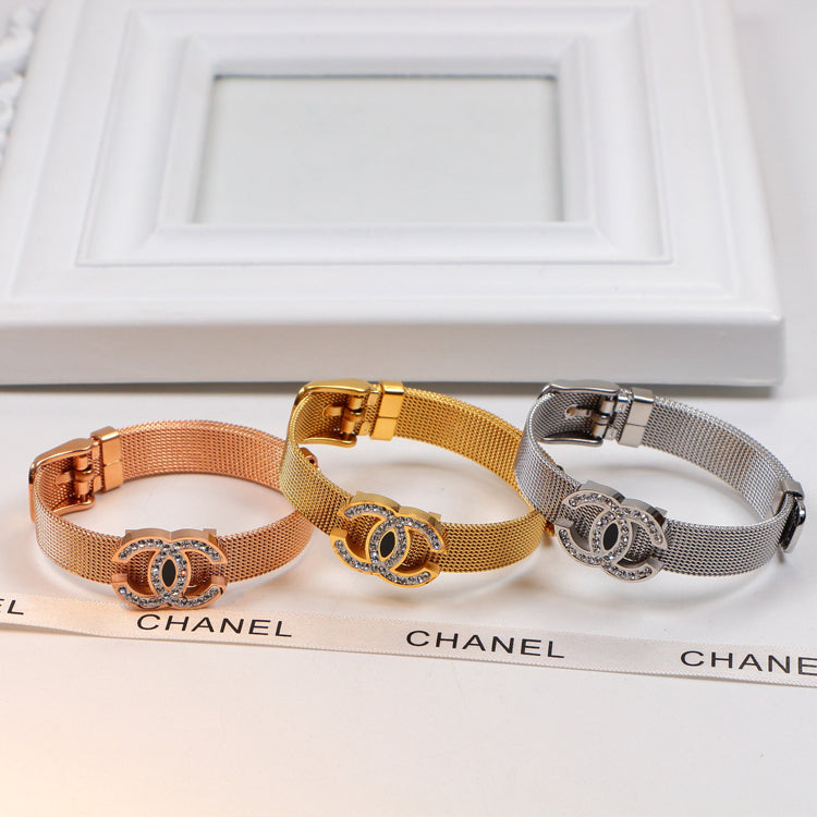 CB18 316L steel and crystal with 18K gold plated Jewelry