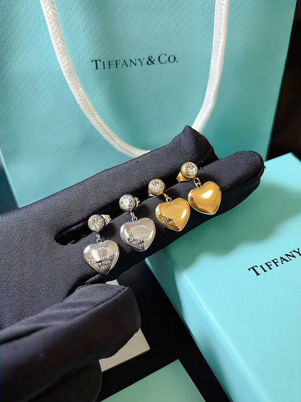 A1005 Heart-shaped diamond earring jewelry