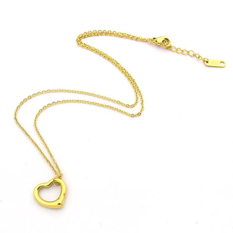 TN024 Women's heart-shaped stainless steel necklace jewelry
