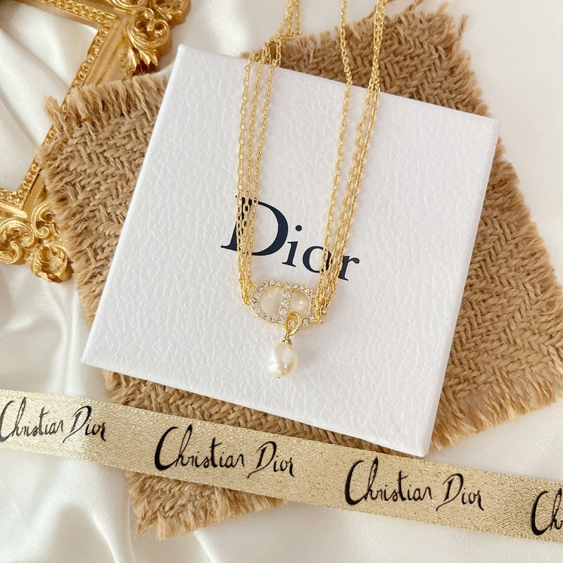 DIN16 Classic women's three-layer chain pearl necklace Jewelry