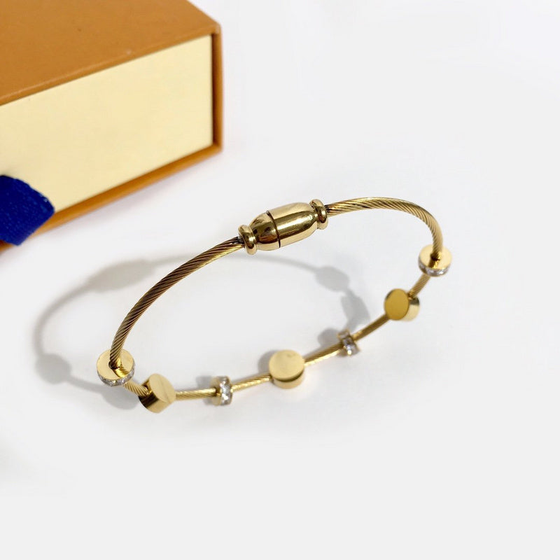 ls011 316L steell gold plated bracelet charm bracelet Jewelry