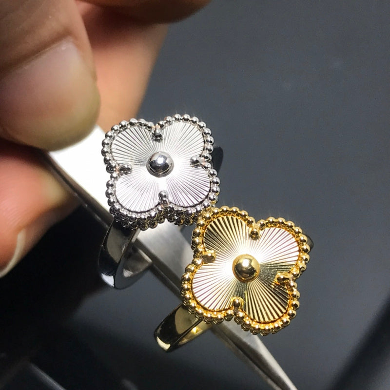 AVSR5 New laser four-leaf clover ring jewelry