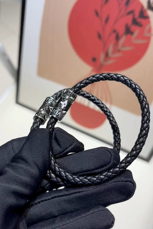 S350 Magnetic buckle black presbyopia leather rope bracelet jewelry