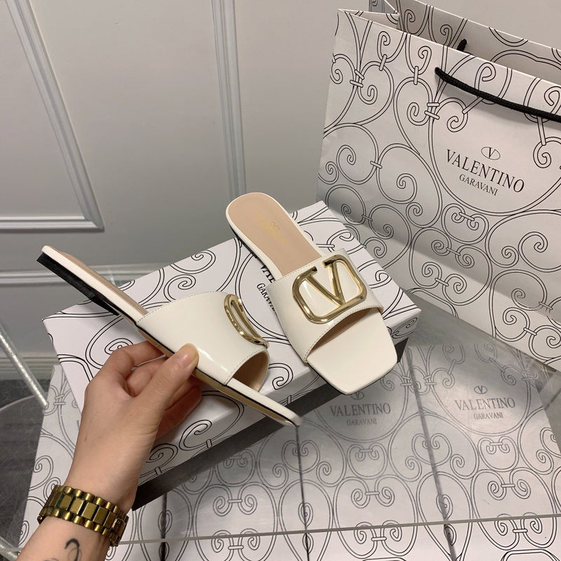 MVS12 Leather slippers Women shoes 35-40 With box