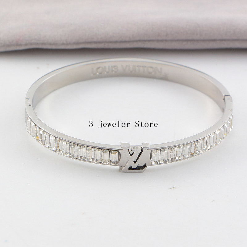 LVB74 316L steel and crystal with 18K gold plated Jewelry