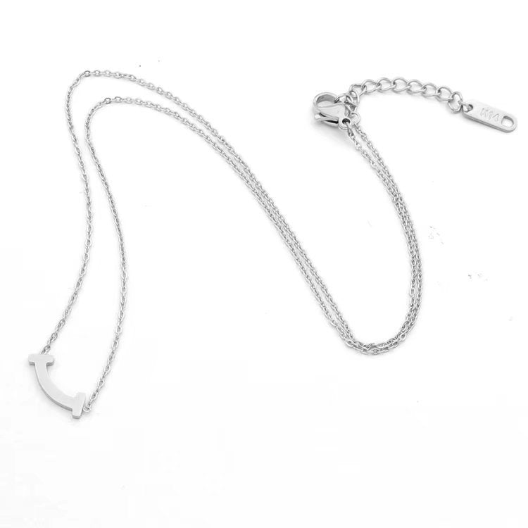 TN025 Women's smiley face stainless steel necklace jewelry
