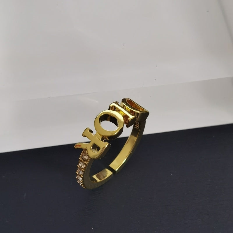 DR23 Retro open design gold-plated women's ring Jewelry