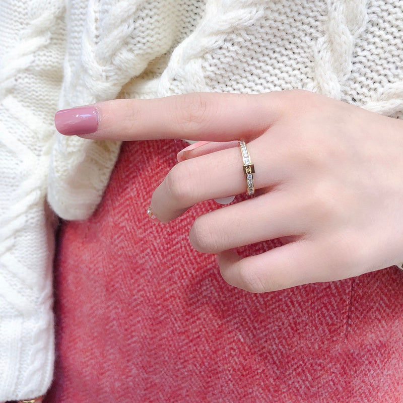 J034 Diamond check ring set in diamond Jewelry