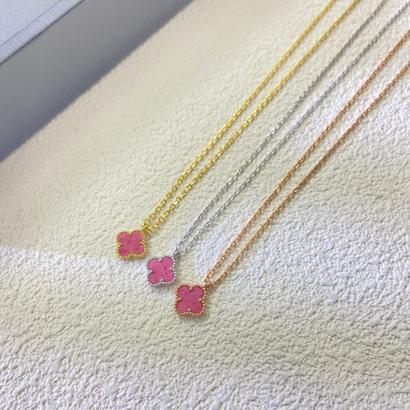 AVSN1 New mini Rose Pink four-leaf Clover necklace jewelry