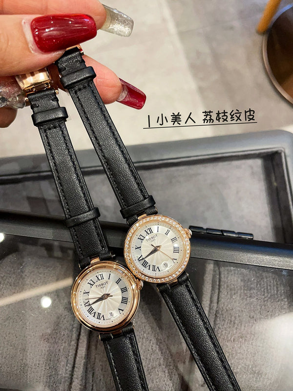 TW1 Women's lychee leather watch, the whole is very simple