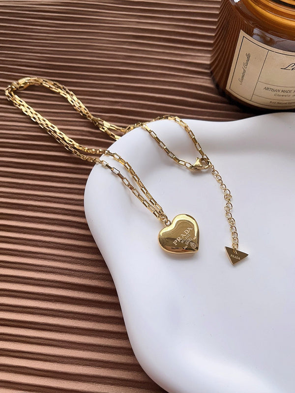 X607 Women's fashion necklace 316L steel gold plated jewelry
