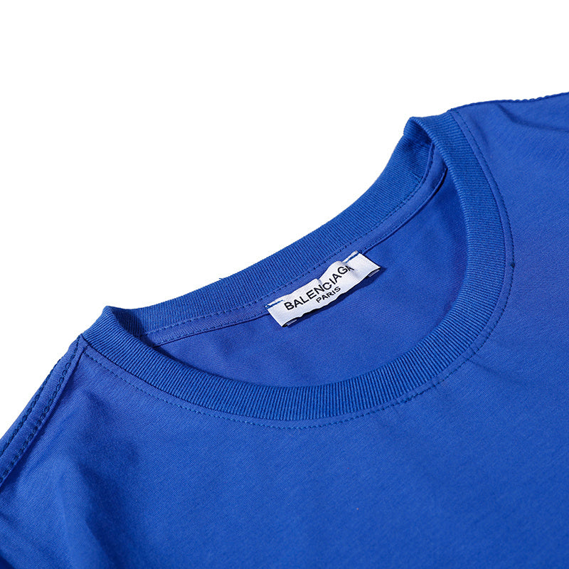 BAC32 NEW Men's and women's letter embroidery short-sleeved T-shirt