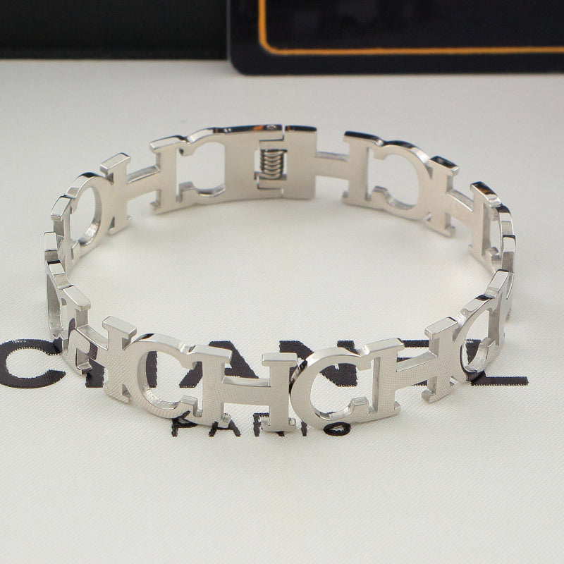 CHB1 316L steel and crystal with 18K gold plated Jewelry