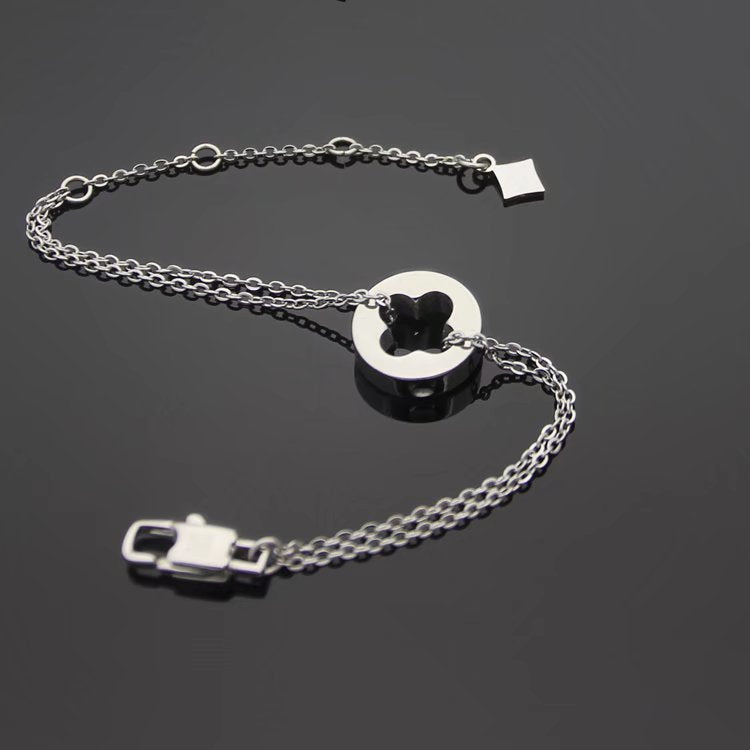 LVB02 Four leaf flower double layer bracelet jewelry
