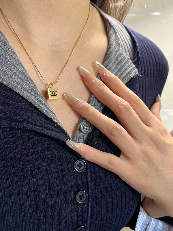 X294 Titanium steel women's square necklace jewelry