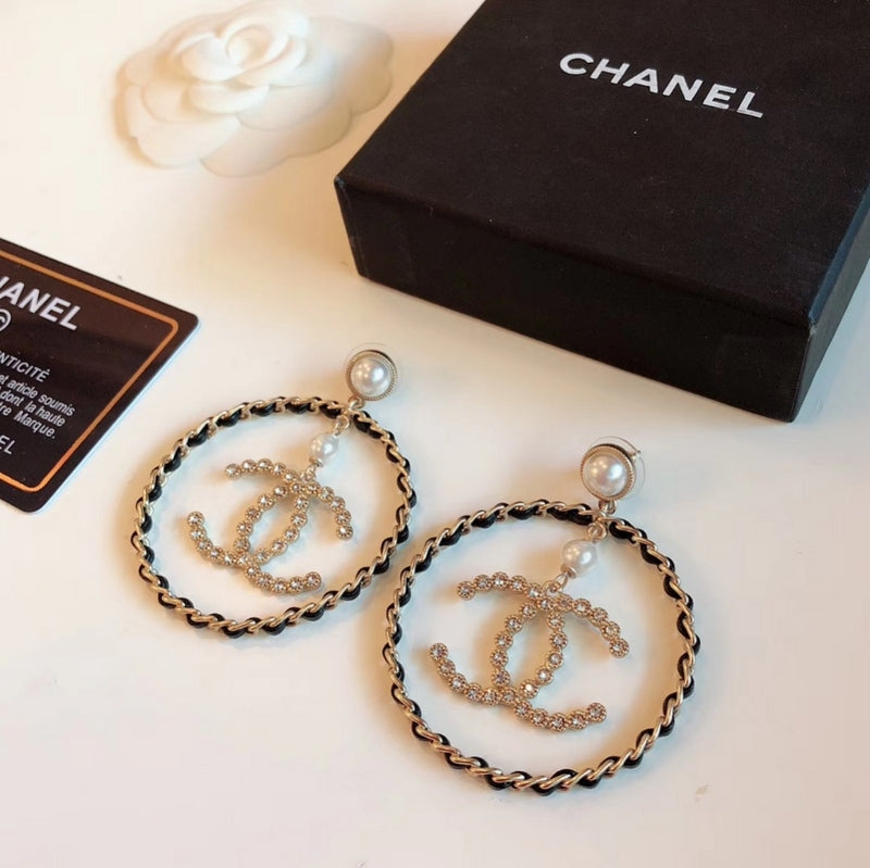 CHE125 Women's large circle hollow design earrings Jewelry