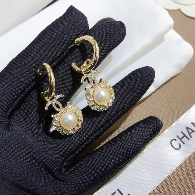 A644 Women's pearl hook earrings jewelry