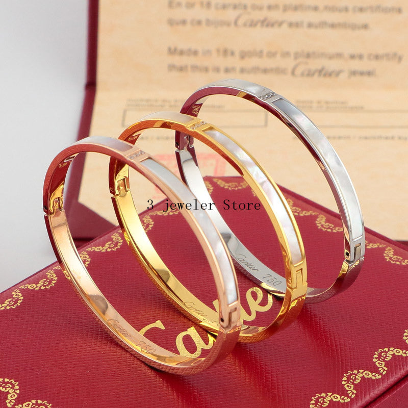 CAB20 316L steel and crystal with 18K gold plated Jewelry