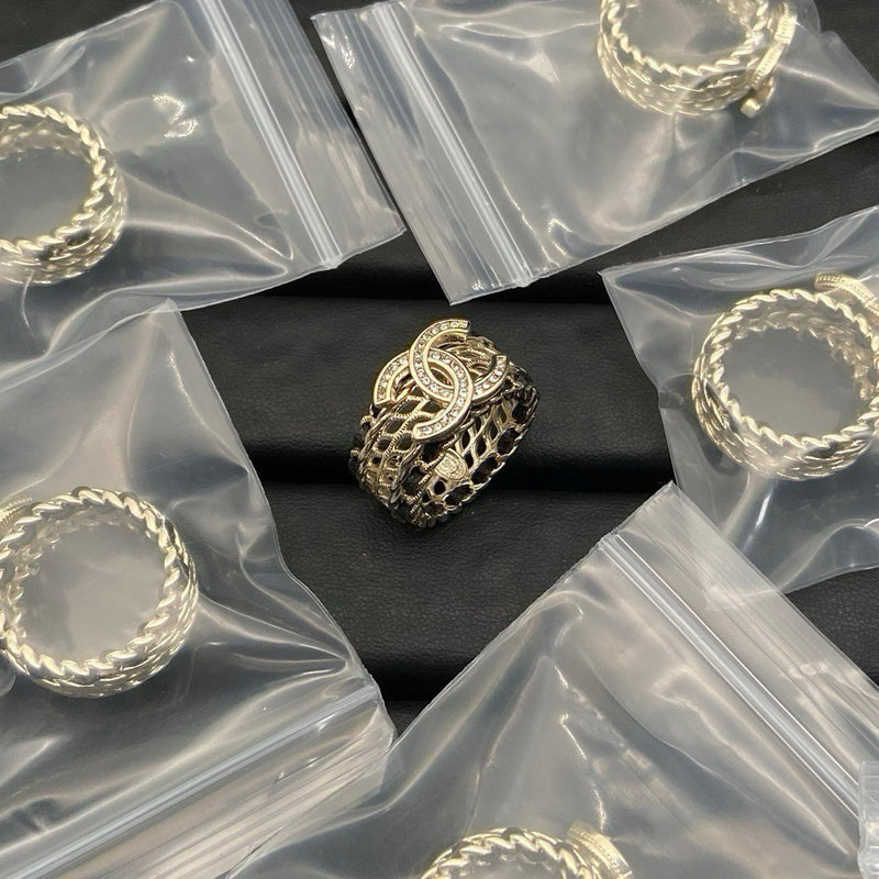 CHR35 New lambskin double C ring jewelry