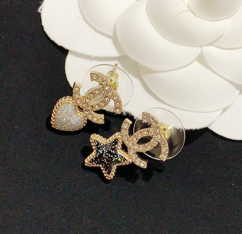 CHE65 Star Heart stud earrings Jewelry