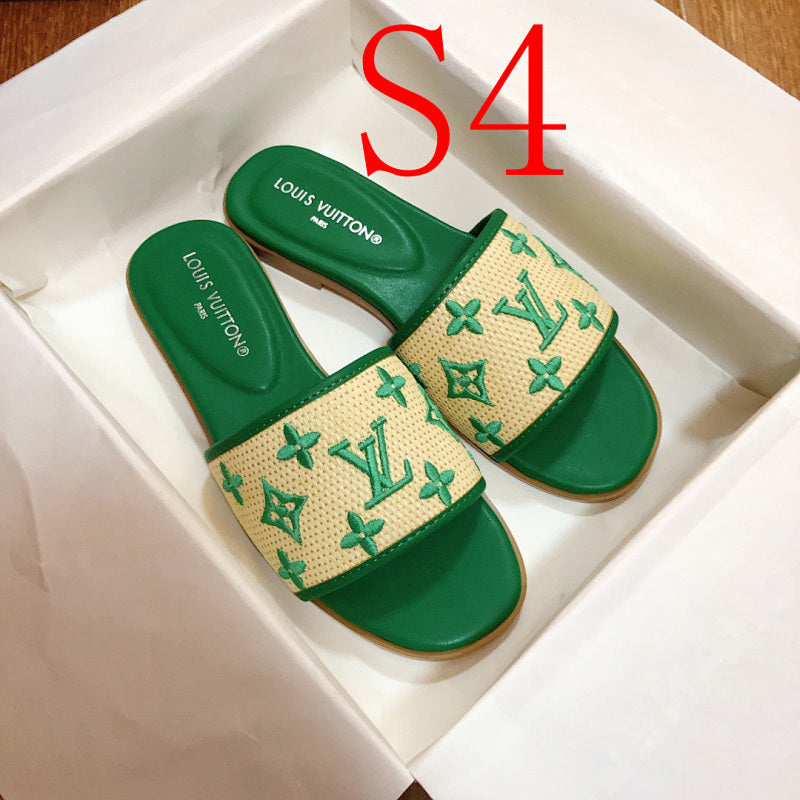 MJLS13 synthetic Leather slippers Women shoes 35-42 With box