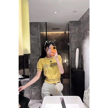 DIC24 New women's summer T-shirt knitted ice silk fabric clothes