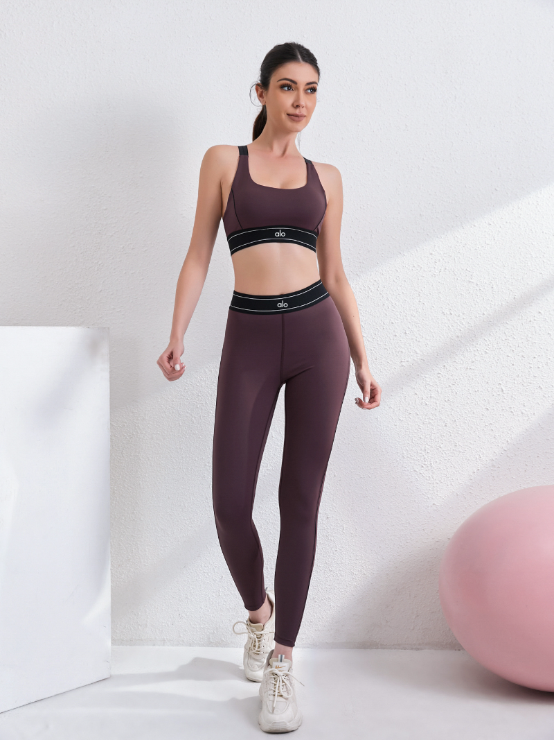 zalo5107  Women's new Pilates yoga pants Y-shaped vest with chest cushion yoga suit set clother