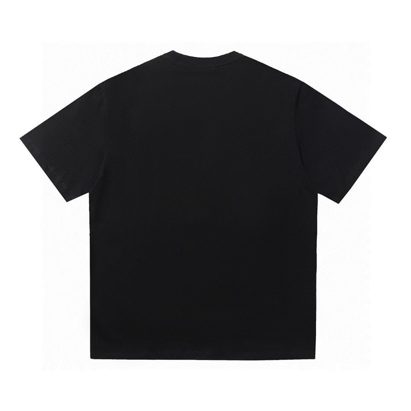 LOC43 High quality men's short sleeved heavy-duty embroidered T-shirt, pure cotton top Clothing