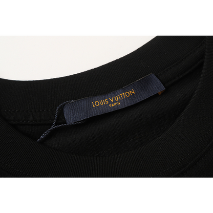 LVC157 High quality men's short sleeved heavy-duty embroidered T-shirt, pure cotton top Clothing