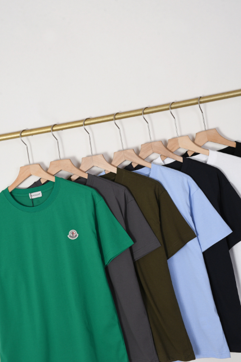 MOC040 New men's and women's summer T-shirt double yarn pure cotton fabric short sleeved top clothing