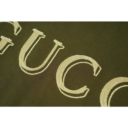 GUC02 High quality men's short sleeved heavy-duty embroidered T-shirt, pure cotton top Clothing