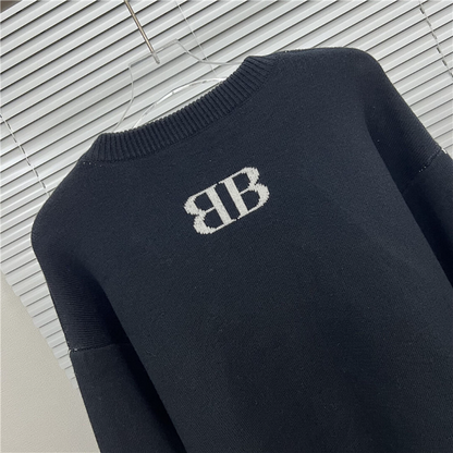 BAC13  New men's and women's letter jacquard round neck sweater clothing