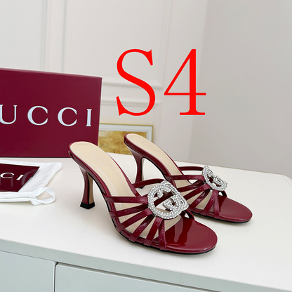 SHGS6 Leather 8.5CM Heel Women 35-43 shoes With box