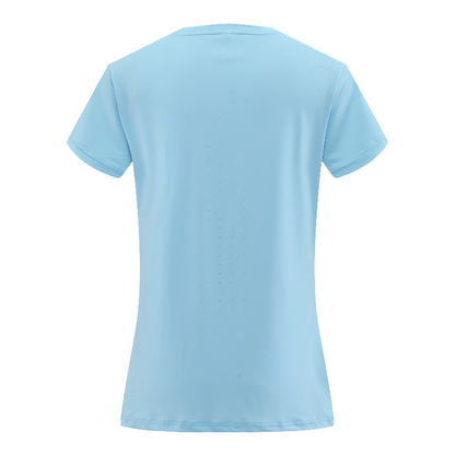 zalo2138   Women's short sleeved yoga, Pilates, fitness training, quick drying, lightweight running sportswear