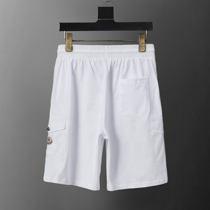 MOC045 New men's summer pure cotton polo top+shorts two-piece outfit clothing