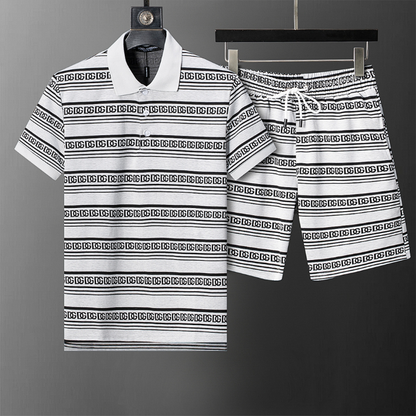 DGC18 New men's short sleeved polo top+shorts clothing