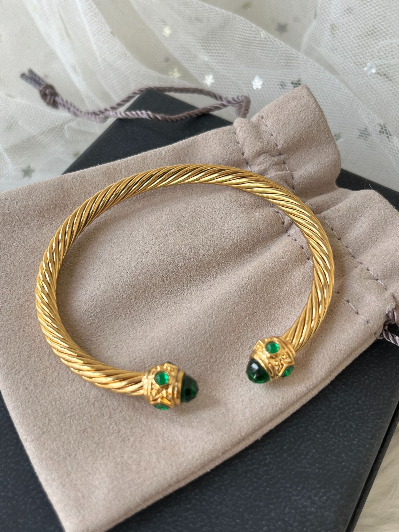 DY DB72 popular 5M twisted wire multi-color open bracelet with micro inlaid zircon jewelry
